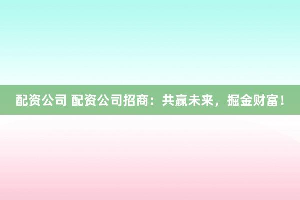 配资公司 配资公司招商：共赢未来，掘金财富！