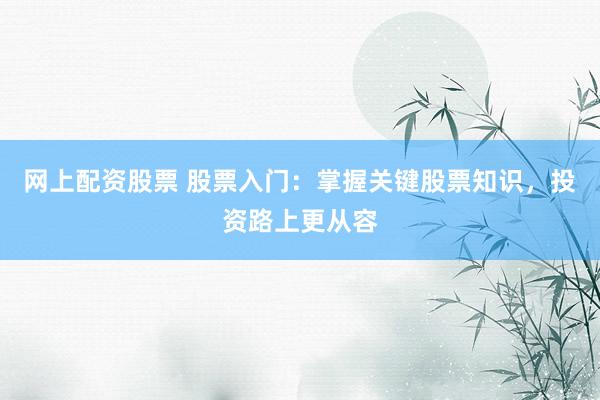 网上配资股票 股票入门：掌握关键股票知识，投资路上更从容