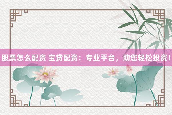 股票怎么配资 宝贷配资：专业平台，助您轻松投资！