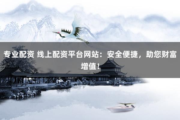专业配资 线上配资平台网站：安全便捷，助您财富增值！