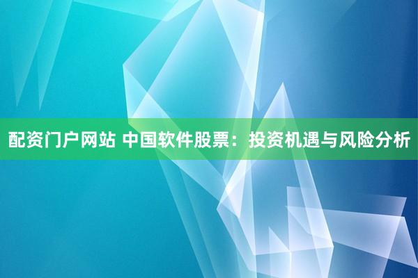 配资门户网站 中国软件股票：投资机遇与风险分析