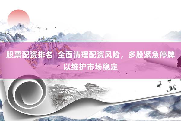 股票配资排名  全面清理配资风险，多股紧急停牌以维护市场稳定