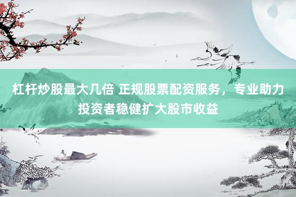 杠杆炒股最大几倍 正规股票配资服务，专业助力投资者稳健扩大股市收益