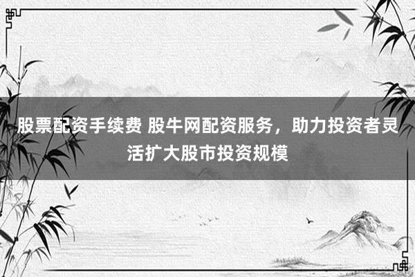 股票配资手续费 股牛网配资服务,助力投资者灵活扩大股市投资规模