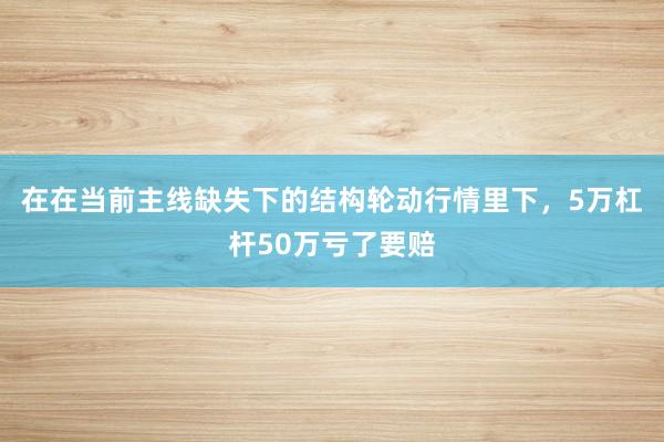 在在当前主线缺失下的结构轮动行情里下，5万杠杆50万亏了要赔