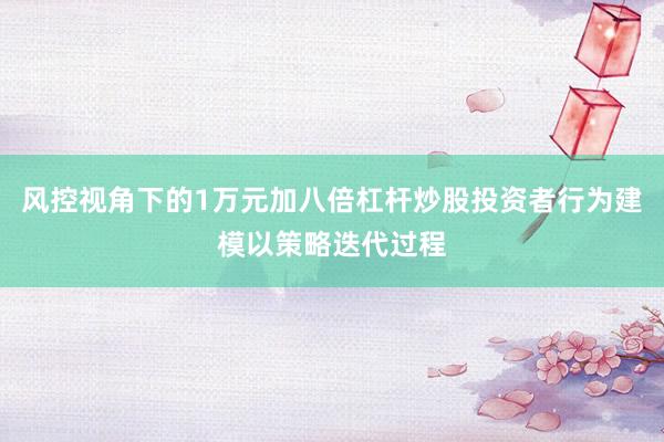 风控视角下的1万元加八倍杠杆炒股投资者行为建模以策略迭代过程