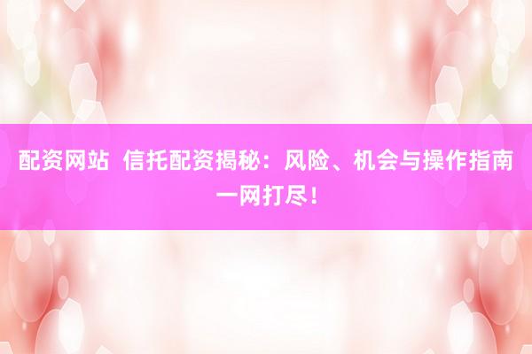 配资网站  信托配资揭秘：风险、机会与操作指南一网打尽！