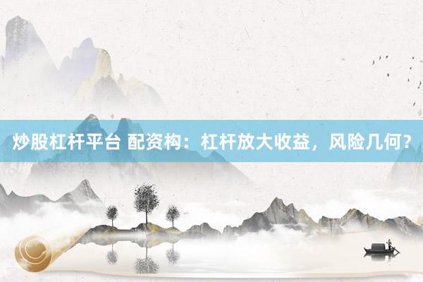 炒股杠杆平台 配资构：杠杆放大收益，风险几何？