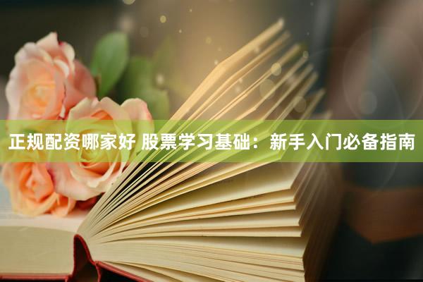 正规配资哪家好 股票学习基础：新手入门必备指南