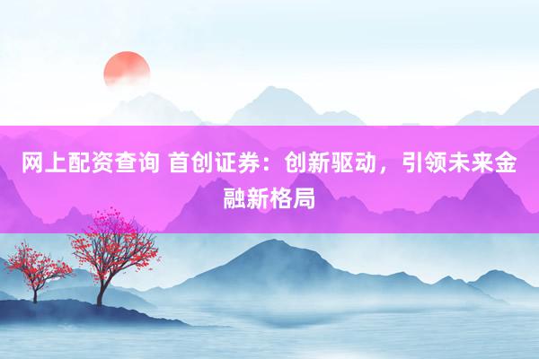 网上配资查询 首创证券:创新驱动,引领未来金融新格局
