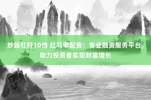 炒股杠杆10倍 红马甲配资：专业融资服务平台，助力投资者实现财富增长